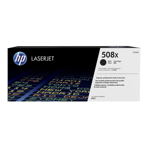 HP 508X High Yield Black Original LaserJet Toner Cartridge, 12500 Pages, CF360X