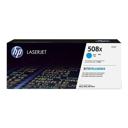 HP 508X High Yield Cyan Original LaserJet Toner Cartridge, 12500 Pages, CF360X