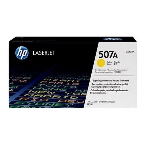 HP 507A Yellow Original LaserJet Toner Cartridge, 6000 Pages, CE402A