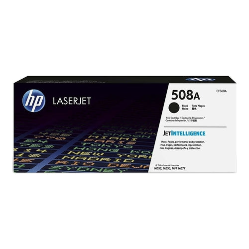 HP 508A Black Original LaserJet Toner Cartridge, 6000 Pages, CF360A