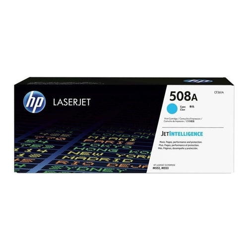 HP 508A Cyan Original LaserJet Toner Cartridge, 5000 Pages, CF361A