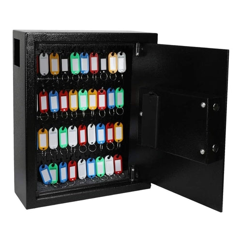 KYODOLED Electronics Key Cabinet, Digital Safe Lock, Wall Mounted, 40 Keys, Black