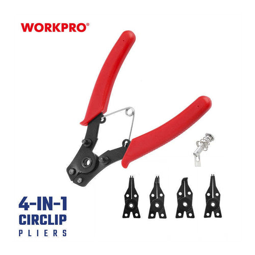 WORKPRO 4-In-1 Circlip Plier Set, 6 Inch, WP201004