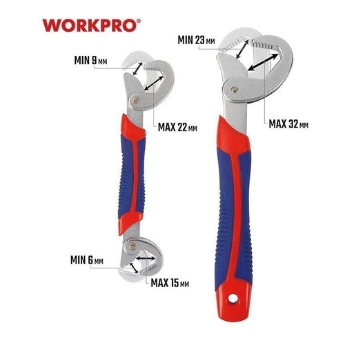 WORKPRO Multi-Function Magic Wrench Set, 6-32mm, WP202516