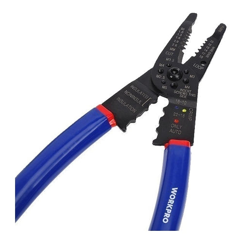 WORKPRO 8" Long Nose Wire Stripper, 0.8-2.6mm, WP291003