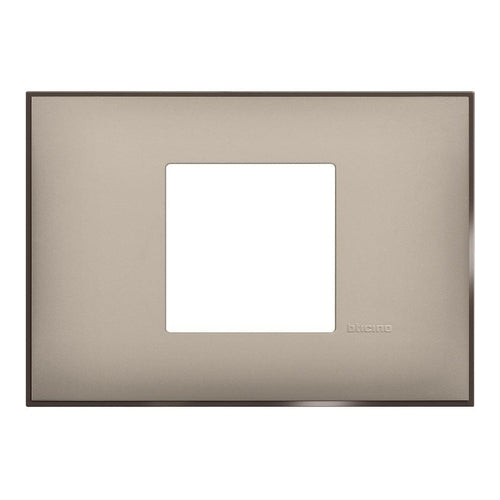 bticino Classia Rectangular Cover Plate, 2 Centered Module, Cream Stain