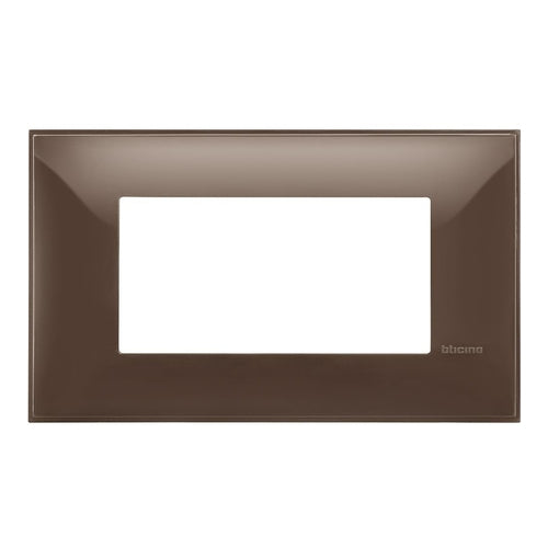 bticino Classia Rectangular Cover Plate, 4 Modules, Moka