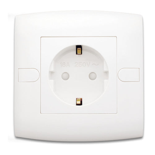 AlFanar Schuko Socket, 16A, 220V, 1 Gang, White